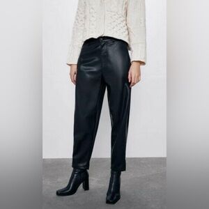 Zara  faux leather BALLOON PANTS